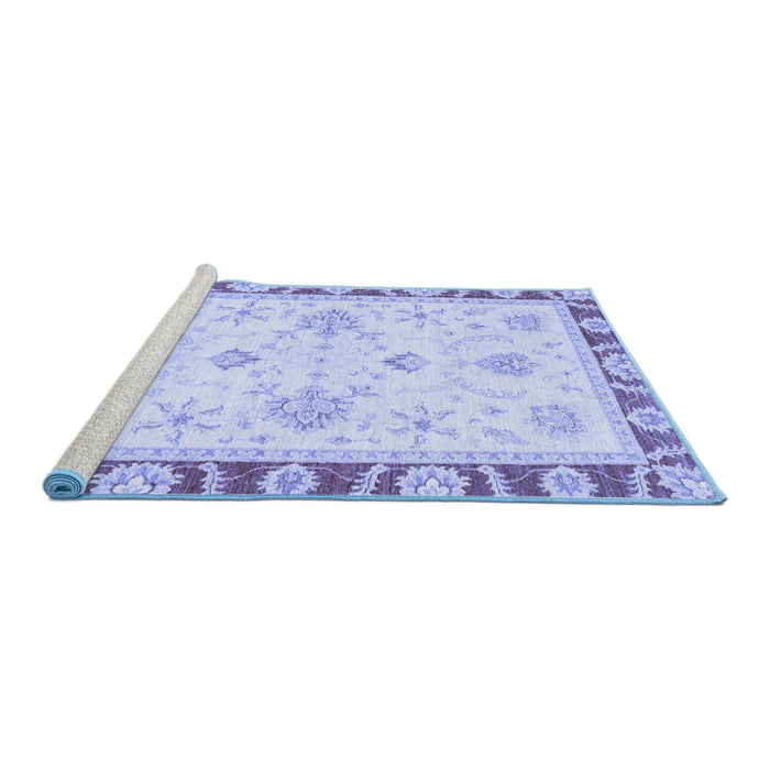 Sideview of Machine Washable Oriental Blue Modern Rug, wshabs3937blu