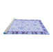 Sideview of Machine Washable Oriental Blue Modern Rug, wshabs3937blu