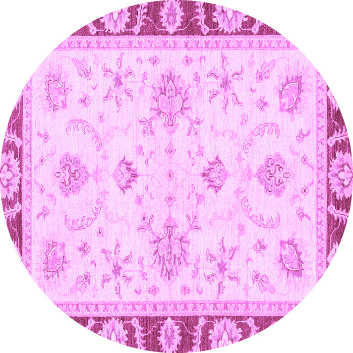 Round Machine Washable Oriental Purple Modern Area Rugs, wshabs3937pur
