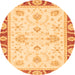 Round Oriental Orange Modern Rug, abs3937org