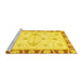 Sideview of Machine Washable Oriental Yellow Modern Rug, wshabs3937yw