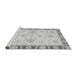 Sideview of Machine Washable Oriental Gray Modern Rug, wshabs3937gry