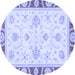 Round Oriental Blue Modern Rug, abs3937blu