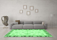 Machine Washable Oriental Emerald Green Modern Rug, wshabs3937emgrn