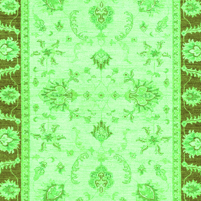 Machine Washable Oriental Green Modern Area Rugs, wshabs3937grn