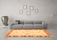 Machine Washable Oriental Orange Modern Rug, wshabs3937org