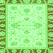 Square Machine Washable Oriental Green Modern Area Rugs, wshabs3937grn