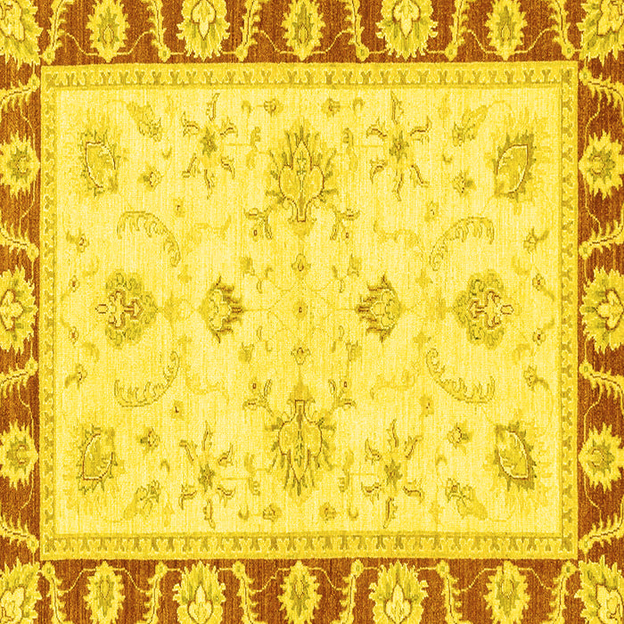 Square Oriental Yellow Modern Rug, abs3937yw