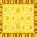 Square Oriental Yellow Modern Rug, abs3937yw