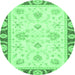 Round Oriental Emerald Green Modern Rug, abs3937emgrn