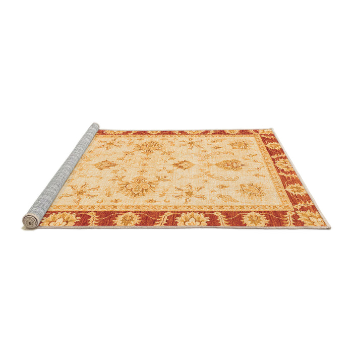 Sideview of Machine Washable Oriental Orange Modern Area Rugs, wshabs3937org