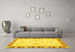 Machine Washable Oriental Yellow Modern Rug in a Living Room, wshabs3937yw