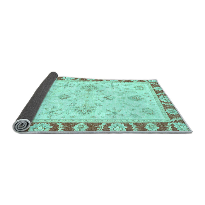Sideview of Oriental Light Blue Modern Rug, abs3937lblu