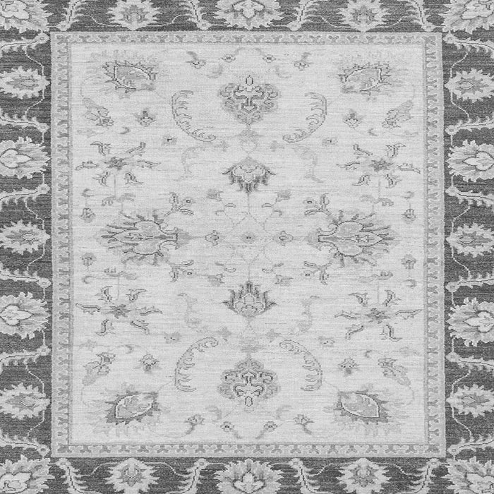 Square Machine Washable Oriental Gray Modern Rug, wshabs3937gry
