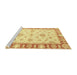 Sideview of Machine Washable Abstract Neon Yellow Rug, wshabs3938