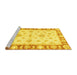 Sideview of Machine Washable Oriental Yellow Modern Rug, wshabs3938yw