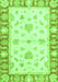 Machine Washable Oriental Green Modern Area Rugs, wshabs3938grn