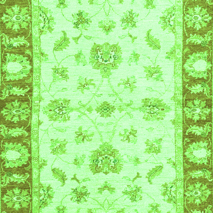 Machine Washable Oriental Green Modern Area Rugs, wshabs3938grn