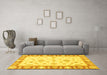 Machine Washable Oriental Yellow Modern Rug in a Living Room, wshabs3938yw