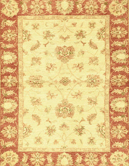 Machine Washable Abstract Neon Yellow Rug, wshabs3938