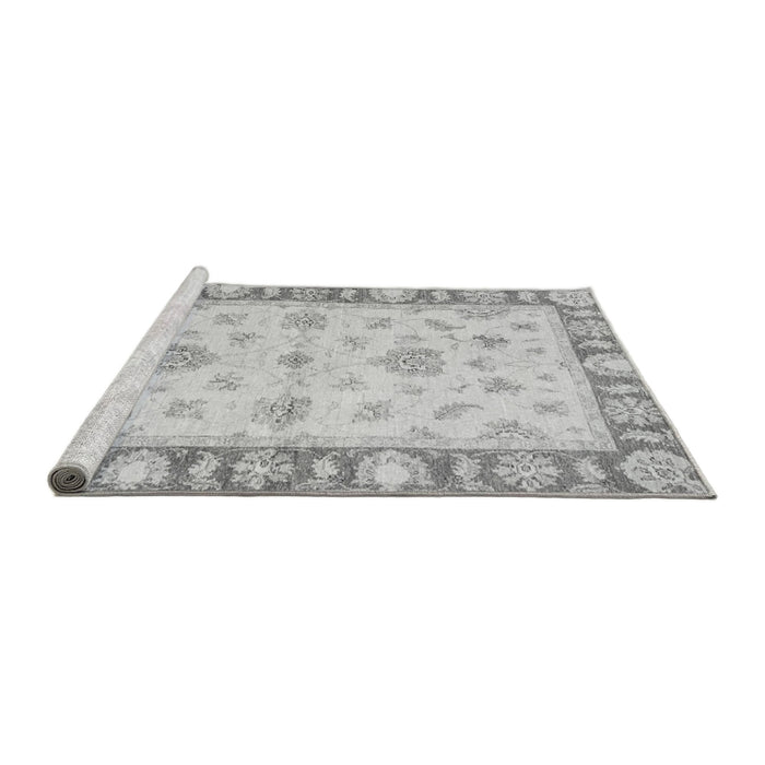 Sideview of Machine Washable Oriental Gray Modern Rug, wshabs3938gry