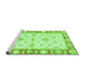 Sideview of Machine Washable Oriental Green Modern Area Rugs, wshabs3938grn