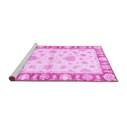 Sideview of Machine Washable Oriental Purple Modern Area Rugs, wshabs3938pur