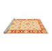 Sideview of Machine Washable Oriental Orange Modern Area Rugs, wshabs3938org