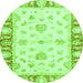 Round Oriental Green Modern Rug, abs3938grn