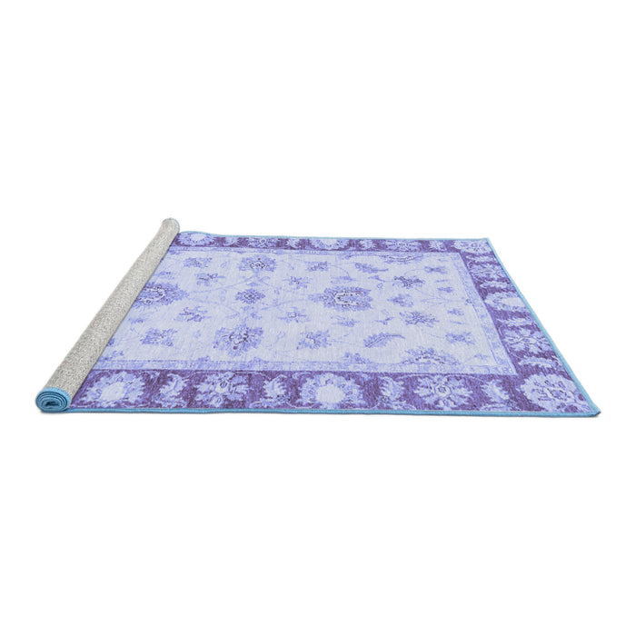 Sideview of Machine Washable Oriental Blue Modern Rug, wshabs3938blu