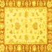 Square Machine Washable Oriental Yellow Modern Rug, wshabs3938yw