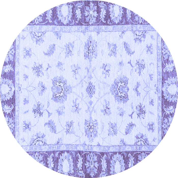 Round Oriental Blue Modern Rug, abs3938blu