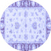 Round Oriental Blue Modern Rug, abs3938blu