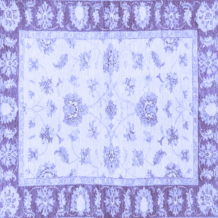 Square Machine Washable Oriental Blue Modern Rug, wshabs3938blu