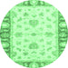 Round Oriental Emerald Green Modern Rug, abs3938emgrn