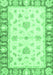 Machine Washable Oriental Emerald Green Modern Area Rugs, wshabs3938emgrn