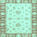 Square Oriental Light Blue Modern Rug, abs3938lblu