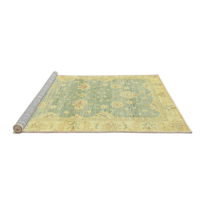 Sideview of Machine Washable Abstract Gold Rug, wshabs3939