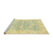 Sideview of Machine Washable Abstract Gold Rug, wshabs3939