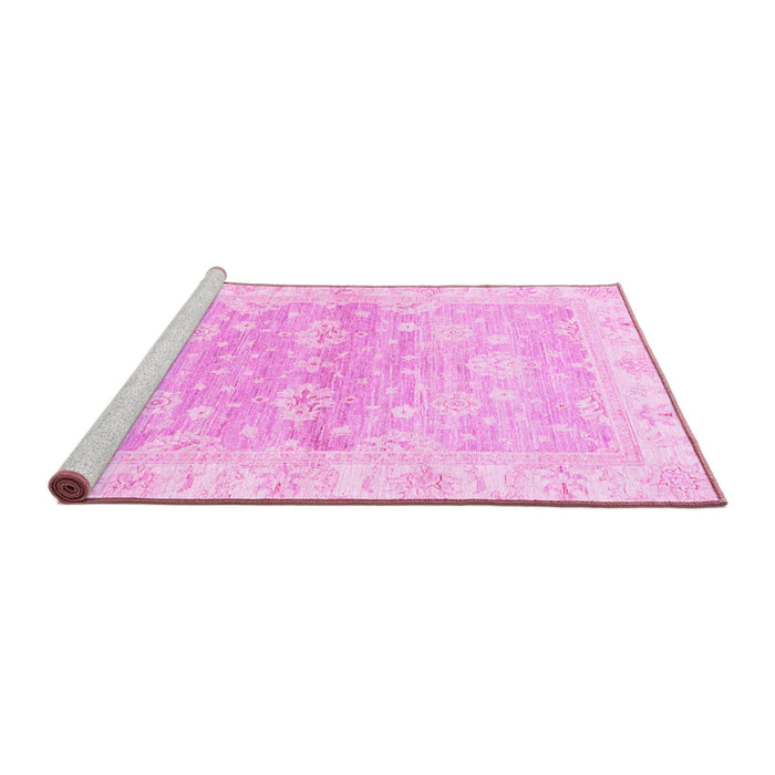 Sideview of Machine Washable Oriental Pink Modern Rug, wshabs3939pnk