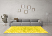 Machine Washable Oriental Yellow Modern Rug, wshabs3939yw