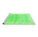 Sideview of Machine Washable Oriental Green Modern Area Rugs, wshabs3939grn