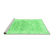 Sideview of Machine Washable Oriental Emerald Green Modern Area Rugs, wshabs3939emgrn