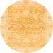 Round Oriental Orange Modern Rug, abs3939org