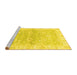 Sideview of Machine Washable Oriental Yellow Modern Rug, wshabs3939yw