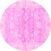 Round Oriental Pink Modern Rug, abs3939pnk