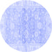 Round Oriental Blue Modern Rug, abs3939blu