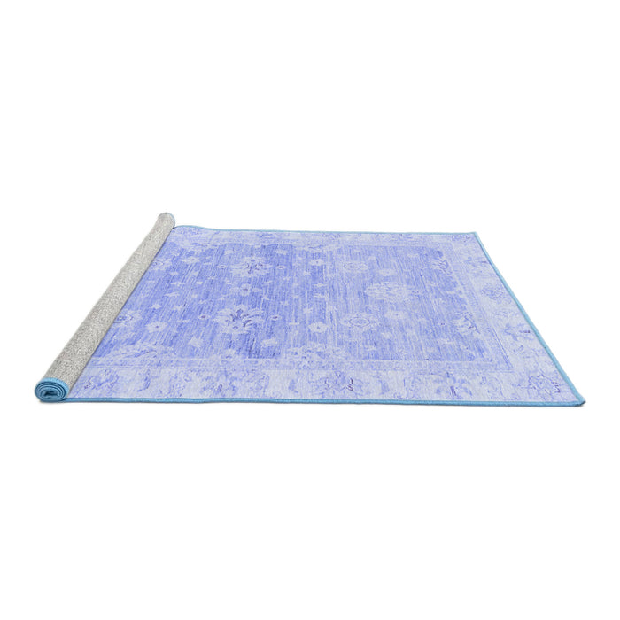 Sideview of Machine Washable Oriental Blue Modern Rug, wshabs3939blu