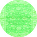 Round Oriental Green Modern Rug, abs3939grn