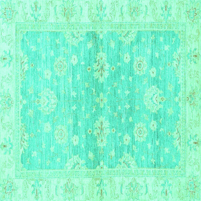 Square Oriental Turquoise Modern Rug, abs3939turq
